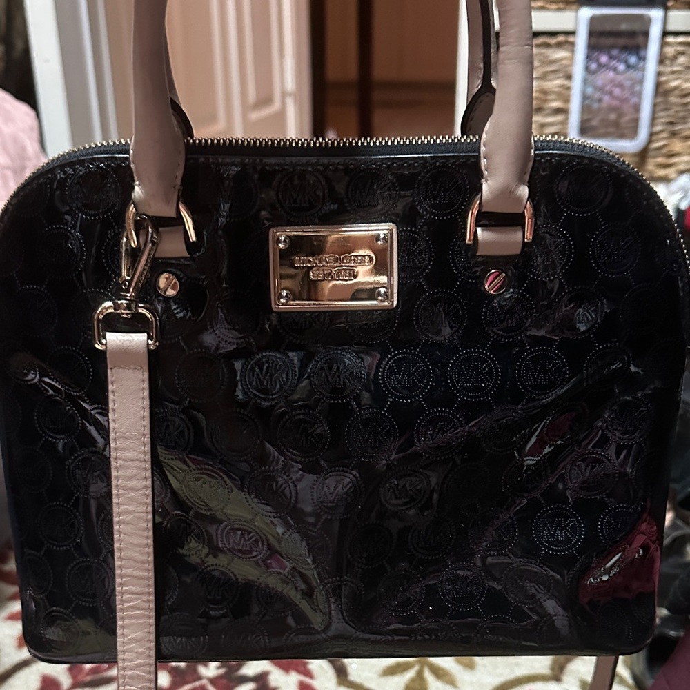 Michael Kors Black and Cream Satchel